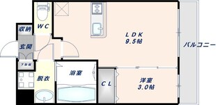 俊徳道駅 徒歩2分 7階の物件間取画像